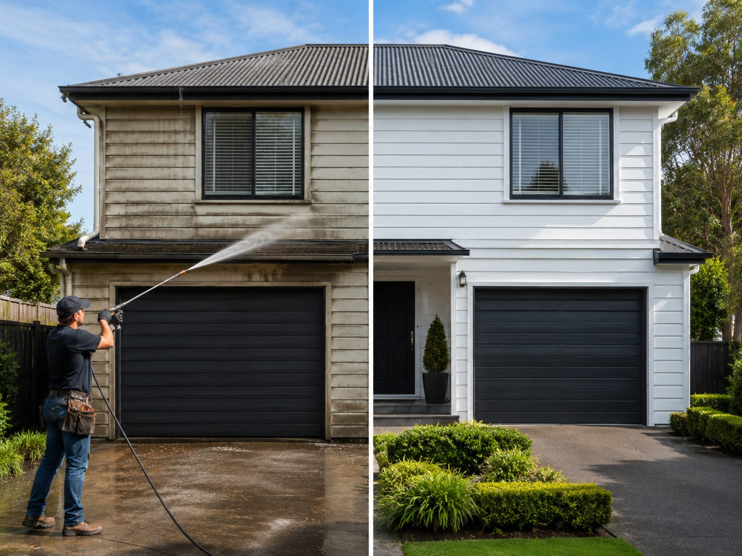 House washing experts in Auckland cleaning weatherboards